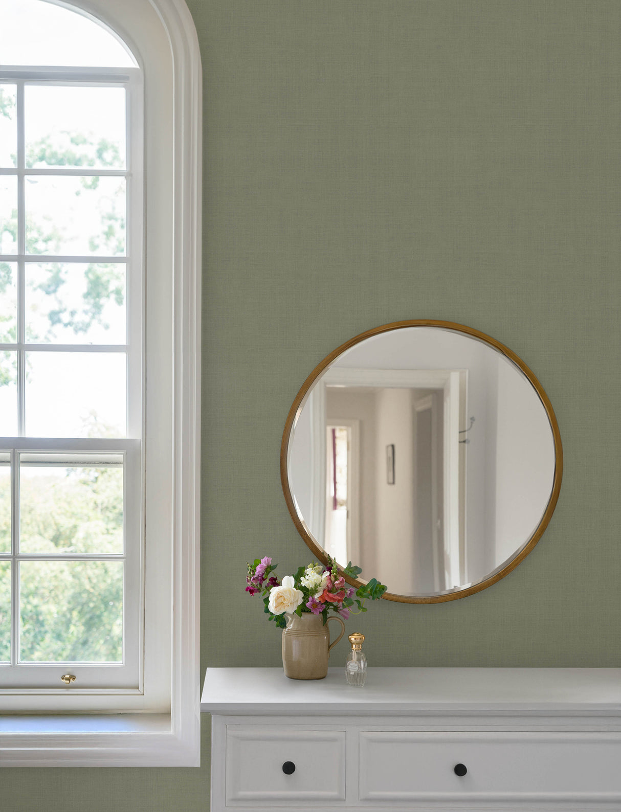 Midolin Slate by A-Street Prints Subtle Linen Texture Non Woven Unpasted Transitional Wallpaper from the Savanna Collection - 4201-16023