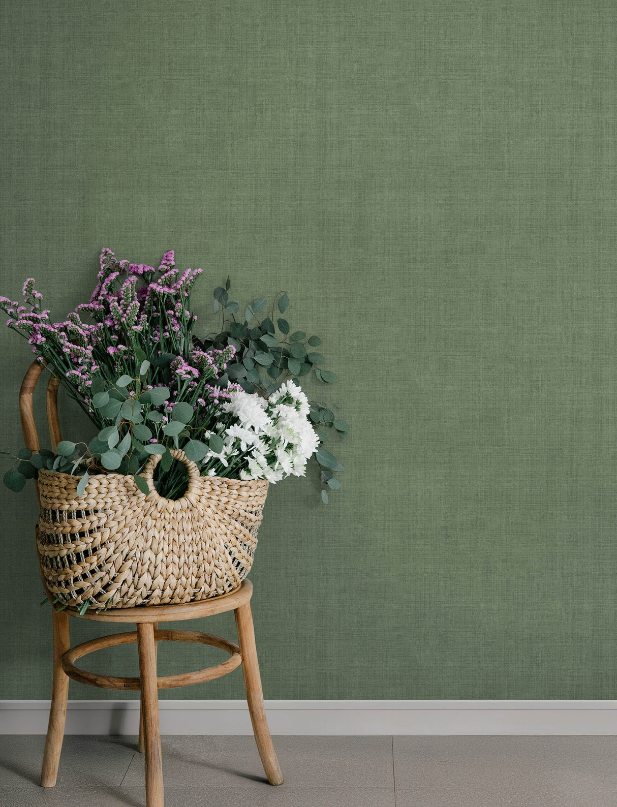 Midolin Moss by A-Street Prints Subtle Linen Weave Texture Transitional Non Woven Washable Wallpaper from the Savanna Collection - 4201-16026