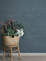 Midolin Blue by A-Street Prints Linen-Look Raised Ink Textured Unpasted Non Woven Wallpaper from the Savanna Collection - 4201-16043