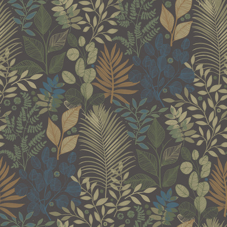 Ängslycka Charcoal Forest Botanicals Wallpaper by A-Street Prints - 4201-20105