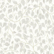 Hangbjork Dove Vine Wallpaper by A-Street Prints - grey and light brown botanical leaf pattern on white background