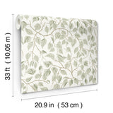 Hängbjörk Sage Vine Botanical Wallpaper in Sage Green by A-Street Prints Scandinavian Woodland Leaf Design Unpasted Non Woven - 4201-20107