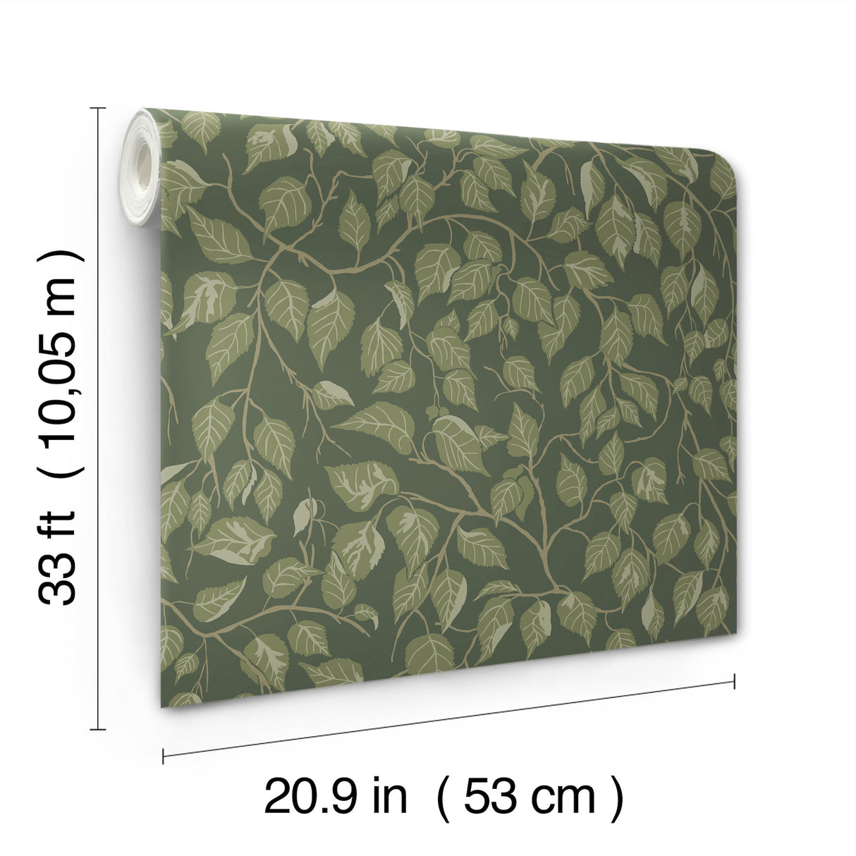 Hängbjörk Evergreen Vine by A-Street Prints Botanical Scandinavian Forest Green Non Woven Unpasted Wallpaper - A-Street Prints 4201-20108
