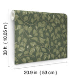 Hängbjörk Evergreen Vine by A-Street Prints Botanical Scandinavian Forest Green Non Woven Unpasted Wallpaper - A-Street Prints 4201-20108