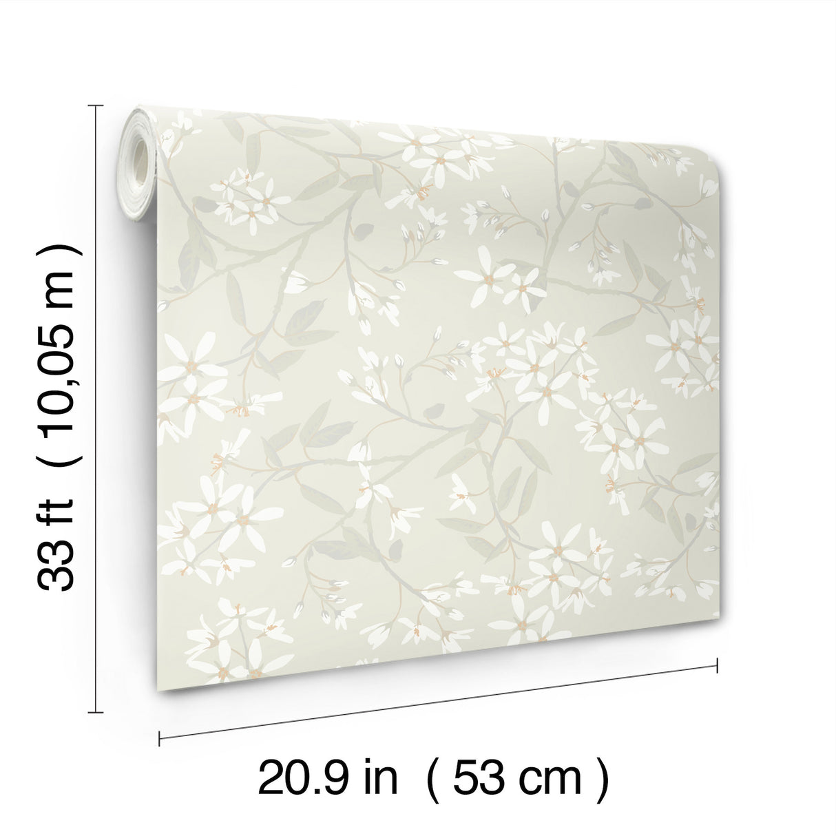 Paradis Dove Bouquet Toss by A-Street Prints Farmhouse Botanical Floral Non Woven Unpasted Strippable Washable Wallpaper Roll - 4201-20110