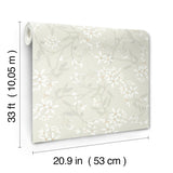 Paradis Dove Bouquet Toss by A-Street Prints Farmhouse Botanical Floral Non Woven Unpasted Strippable Washable Wallpaper Roll - 4201-20110