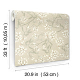 Paradis Beige Bouquet Toss Wallpaper by A-Street Prints Savanna Collection Farmhouse Botanical Floral Non Woven Unpasted Wallpaper - 4201-20112
