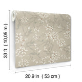 Paradis Grey Bouquet Toss by A-Street Prints Farmhouse Botanical Floral Wallpaper - A-Street Prints 4201-20113