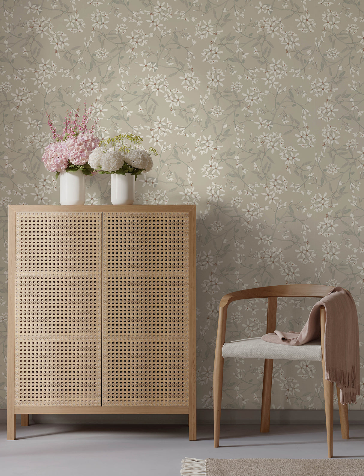 Paradis Grey Bouquet Toss by A-Street Prints Farmhouse Botanical Floral Wallpaper - A-Street Prints 4201-20113