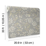 Paradis Slate Bouquet Toss by A-Street Prints Farmhouse Botanical Floral Non Woven Unpasted Wallpaper from the Savanna Collection - 4201-20114