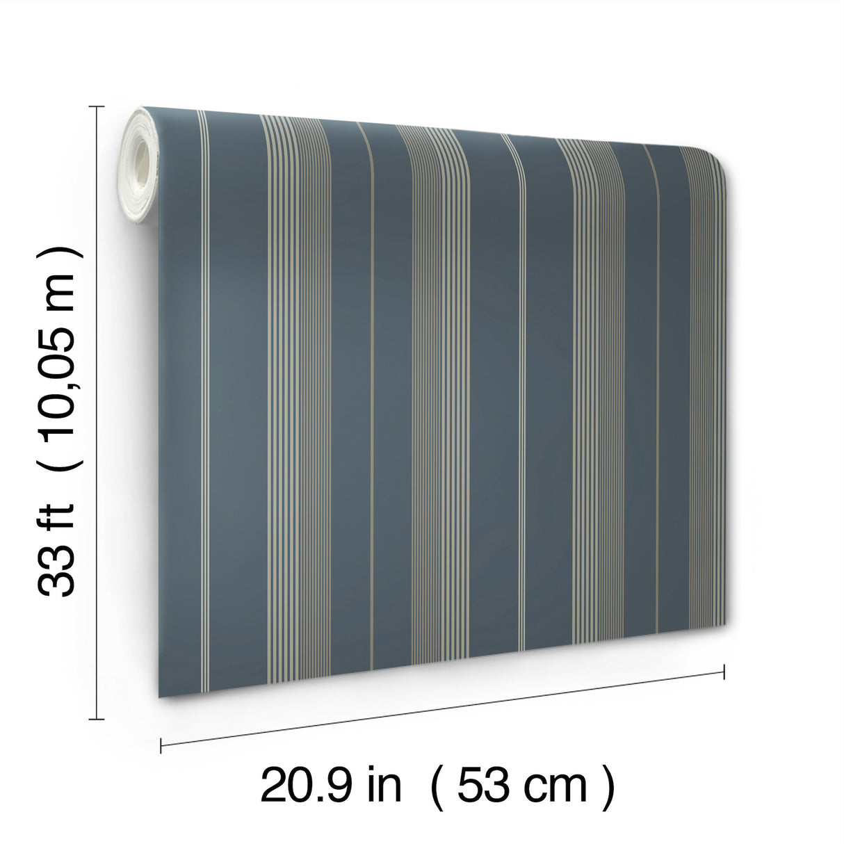 Herrgård Navy Stripe Wallpaper by A-Street Prints Traditional Pinstripe Non Woven Unpasted Strippable Wallpaper Savanna Collection - 4201-20120