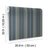 Herrgård Navy Stripe Wallpaper by A-Street Prints Traditional Pinstripe Non Woven Unpasted Strippable Wallpaper Savanna Collection - 4201-20120