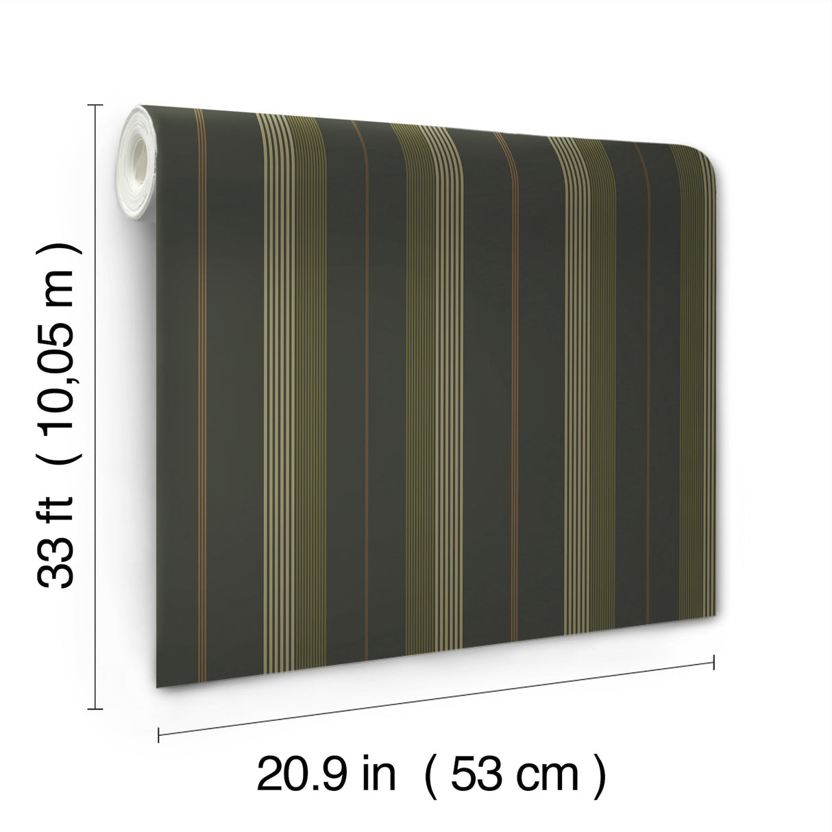 Herrgård Black Stripe Traditional Non Woven Unpasted Strippable Washable Wallpaper from the Savanna Collection by A-Street Prints - 4201-20122