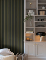 Herrgård Black Stripe Traditional Non Woven Unpasted Strippable Washable Wallpaper from the Savanna Collection by A-Street Prints - 4201-20122