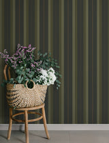 Herrgård Black Stripe Traditional Non Woven Unpasted Strippable Washable Wallpaper from the Savanna Collection by A-Street Prints - 4201-20122