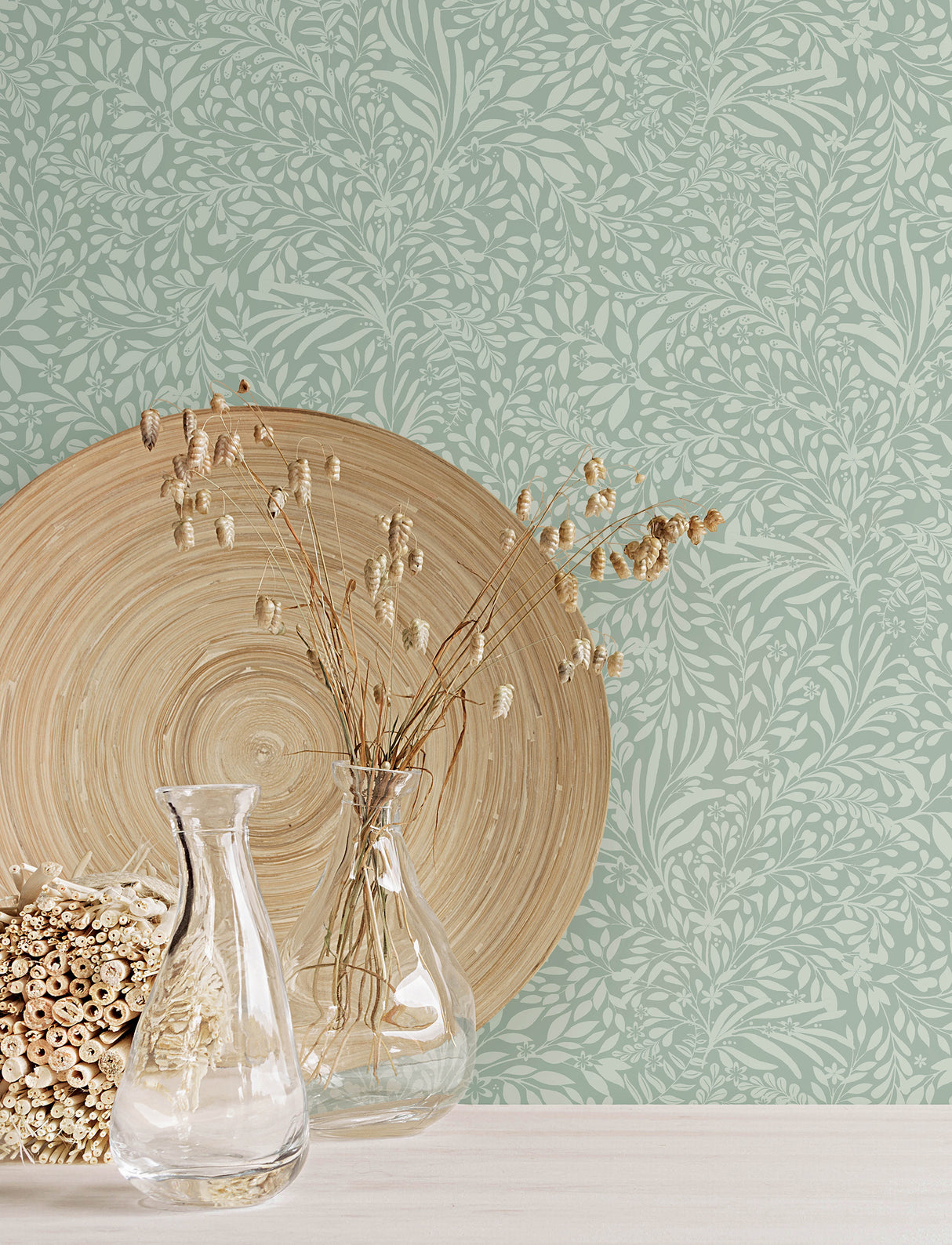 Kristina Teal Botanical by A-Street Prints Scandinavian Floral and Fern Non Woven Wallpaper - A-Street Prints 4201-20128