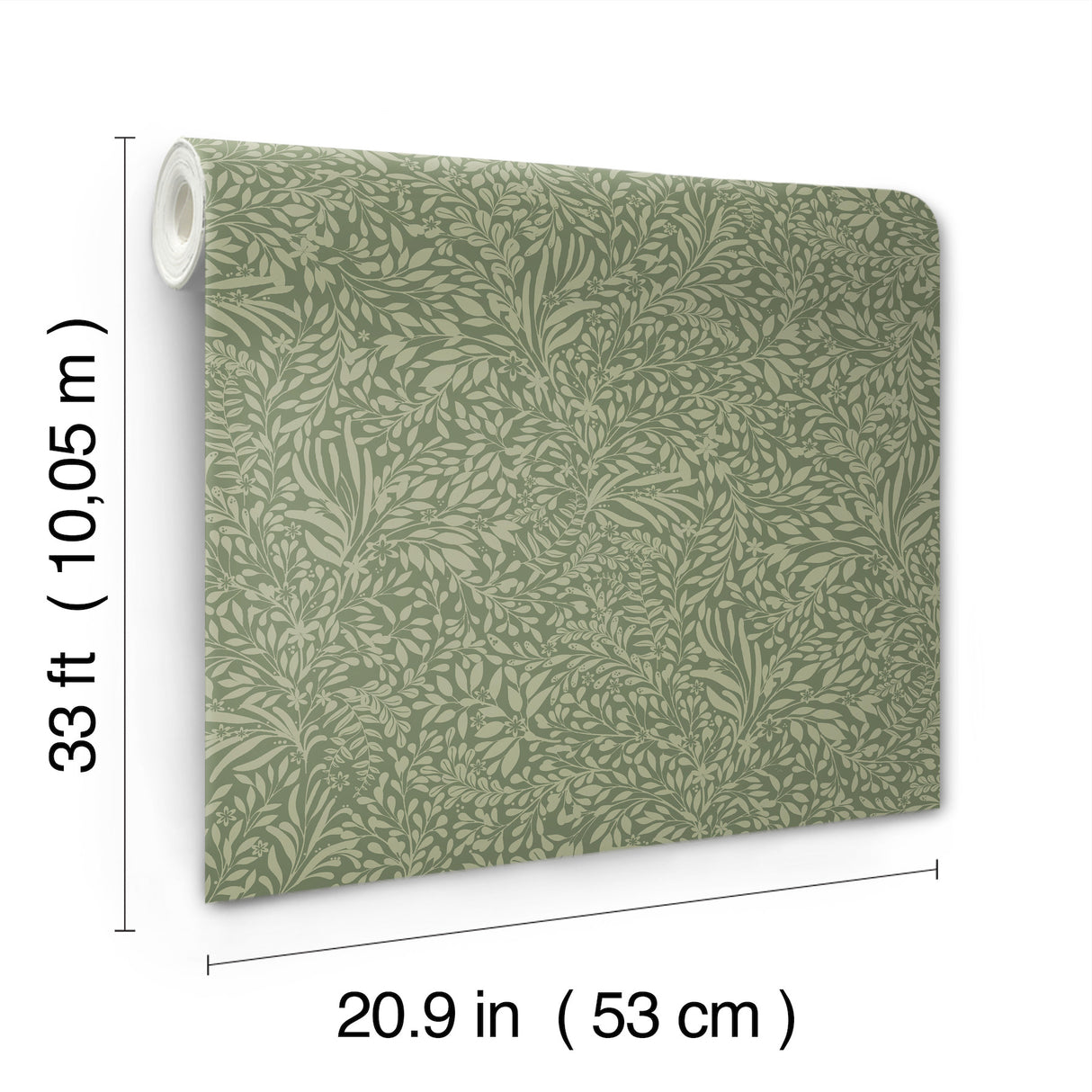 Kristina Evergreen Botanical Wallpaper Green Scandinavian Floral Non Woven Unpasted Strippable Wallpaper Roll by A-Street Prints - 4201-20129