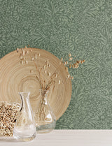 Kristina Evergreen Botanical Wallpaper Green Scandinavian Floral Non Woven Unpasted Strippable Wallpaper Roll by A-Street Prints - 4201-20129
