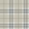 Emma Grey Plaid Wallpaper by A-Street Prints featuring a traditional tartan design in grey and taupe with steel blue accents