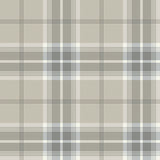 Emma Grey Plaid Wallpaper by A-Street Prints featuring a traditional tartan design in grey and taupe with steel blue accents