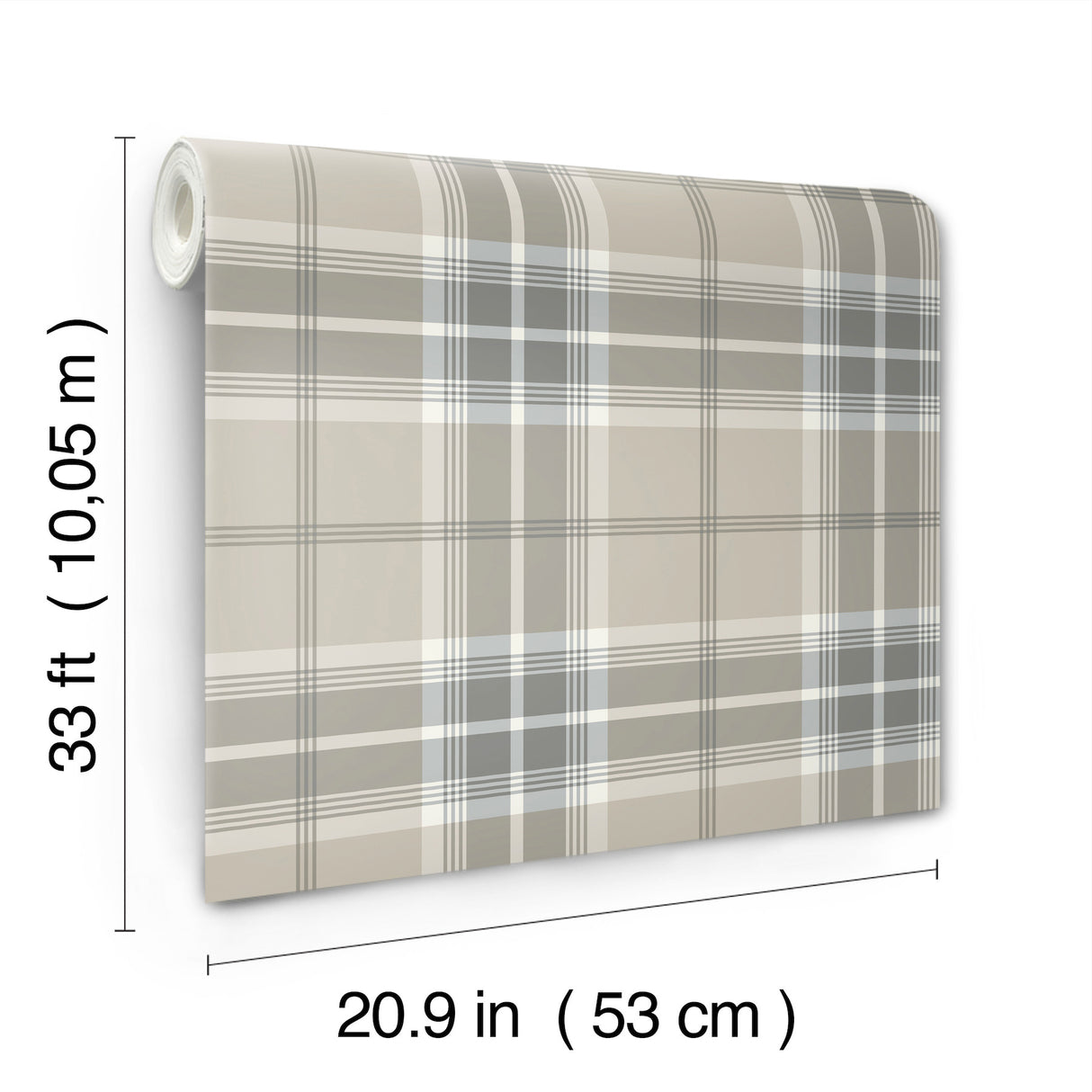 Emma Grey Plaid Wallpaper Grey by A-Street Prints Traditional Tartan Non Woven Unpasted Washable Strippable Savanna Collection - 4201-20130