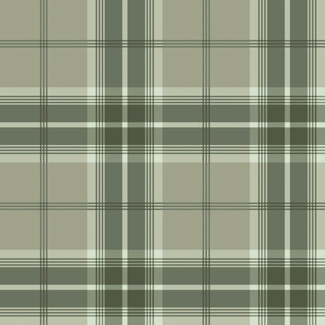 Emma Evergreen Plaid Wallpaper in Rich Green, Taupe and White by A-Street Prints - 4201-20131