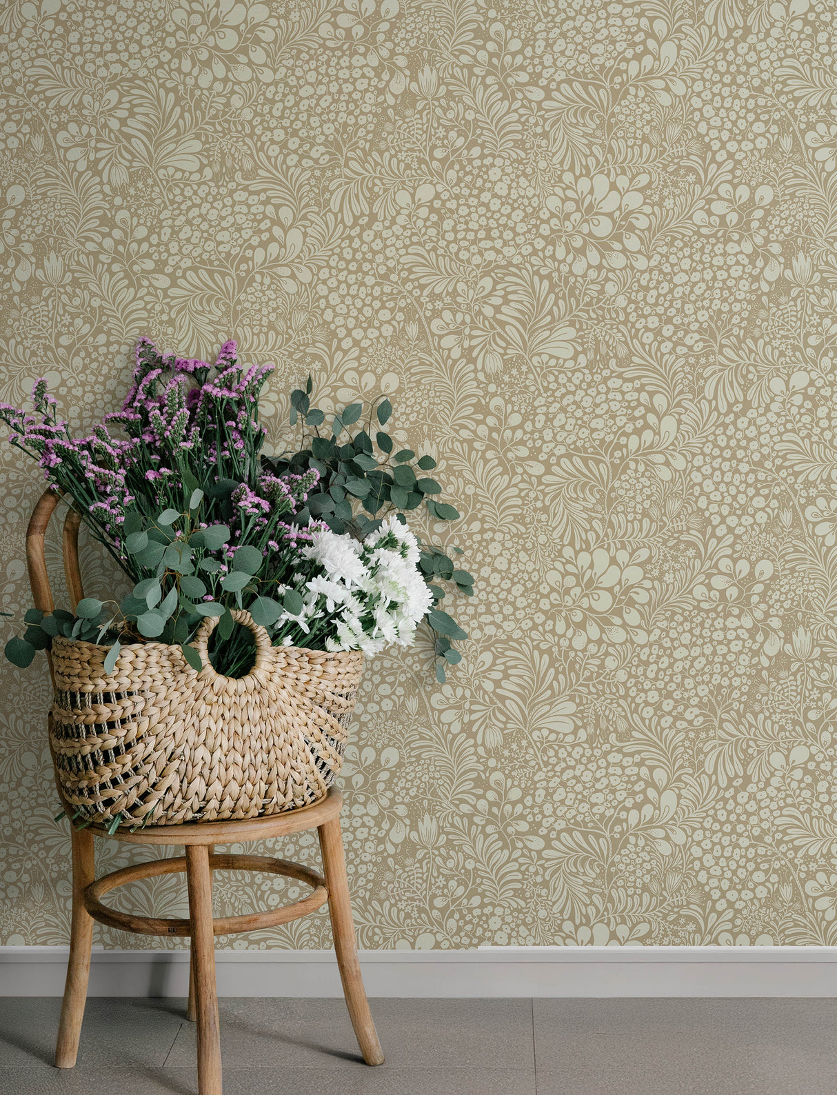 Siv Chestnut by A-Street Prints Scandinavian Botanical Non Woven Unpasted Wallpaper, 20.9 in x 33 ft, Covers 57.5 sq ft - 4201-48002