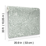 Siv Slate Botanical Wallpaper by A-Street Prints Scandinavian Dense Botanical Wildflower and Leaf Non Woven Unpasted Wallpaper Roll - 4201-48004