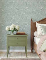 Siv Slate Botanical Wallpaper by A-Street Prints Scandinavian Dense Botanical Wildflower and Leaf Non Woven Unpasted Wallpaper Roll - 4201-48004
