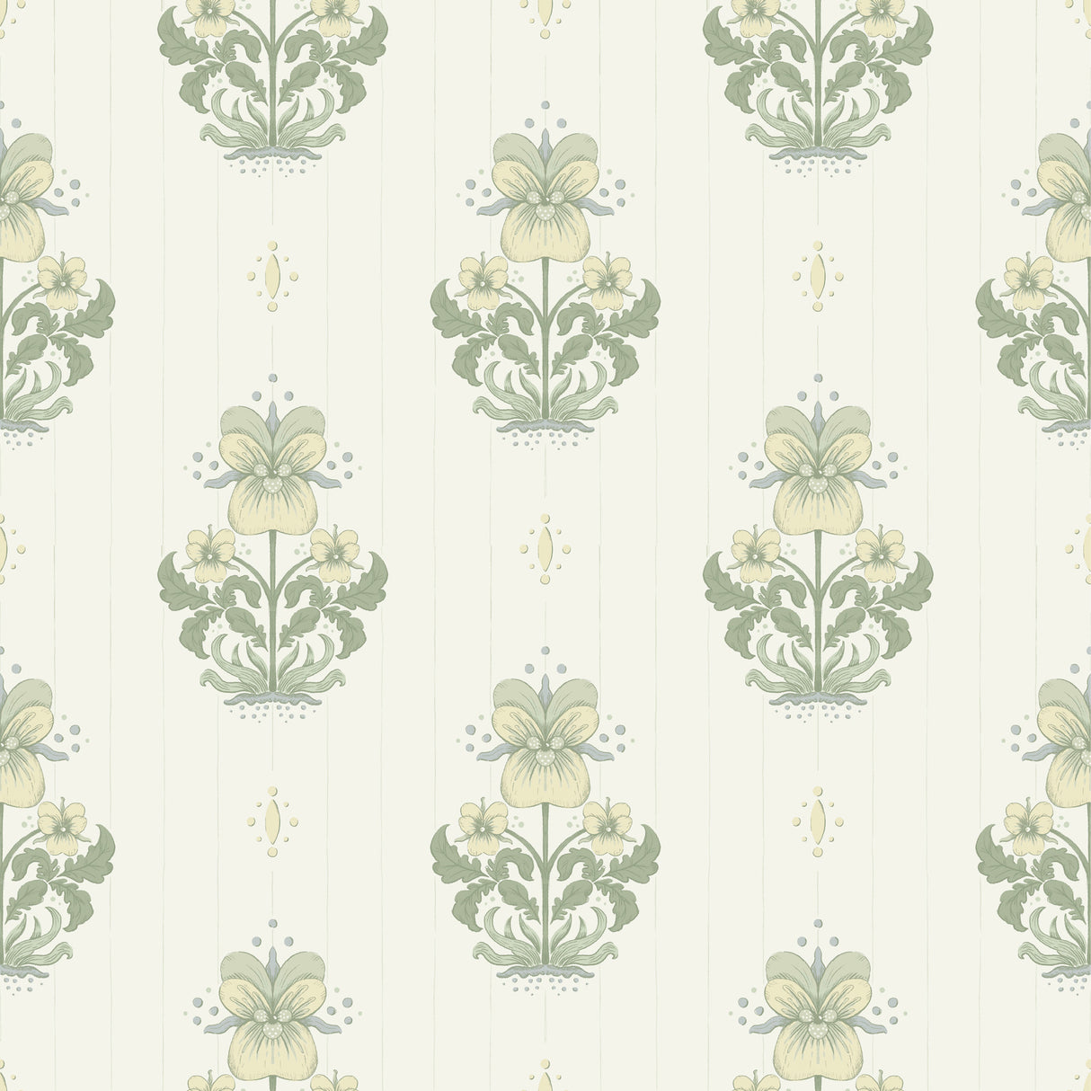 Gullvie White Pansies Wallpaper by A-Street Prints - 4201-48005