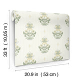 Gullvie White Pansies White by A-Street Prints Scandinavian Botanical Floral Straight Match Non Woven Unpasted Wallpaper Roll - 4201-48005