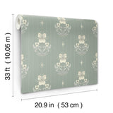 Gullvie Seafoam Pansies by A-Street Prints Scandinavian Botanical Pansy Striped Floral Non Woven Unpasted Washable Strippable Wallpaper - 4201-48007
