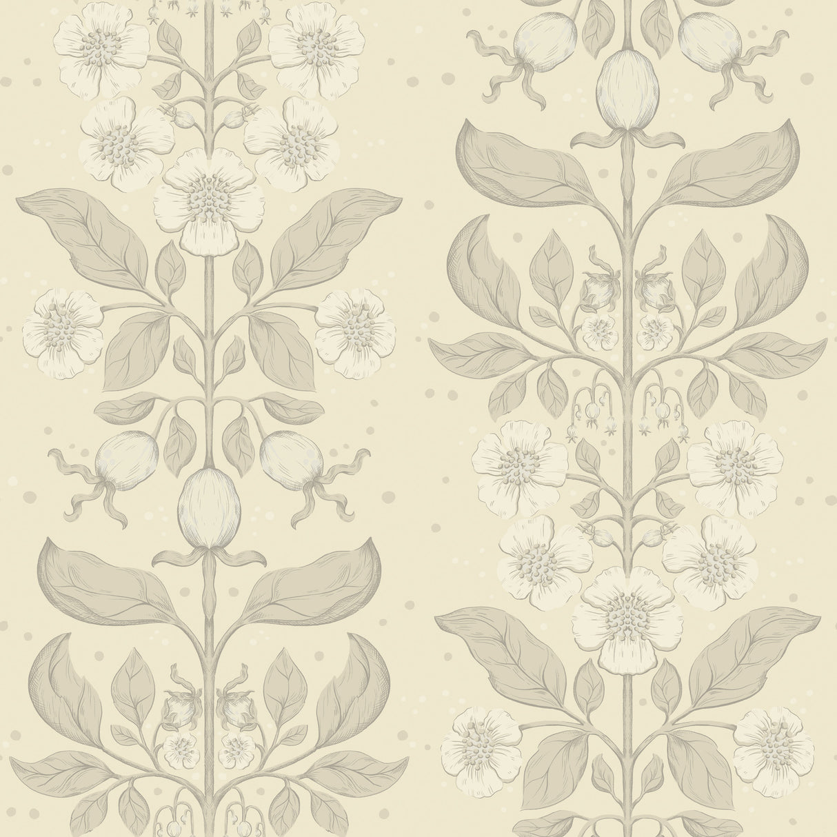 Rosa Cream Floral Columns Wallpaper by A-Street Prints - 4201-48009
