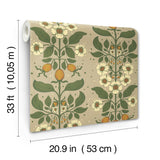 Rosa Light Brown Floral Columns Wallpaper by A-Street Prints Unpasted Non Woven Botanical Farmhouse Design, 20.9-in x 33-ft - 4201-48012
