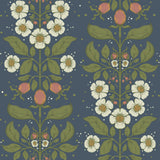 Rosa Navy Floral Columns Wallpaper by A-Street Prints - 4201-48013
