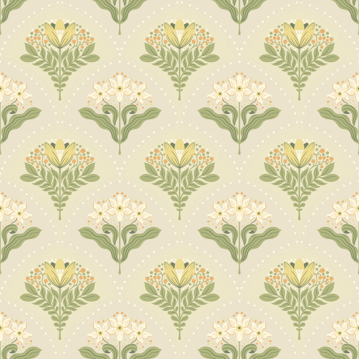 Maj Light Grey Floral Damask Wallpaper by A-Street Prints - 4201-48014
