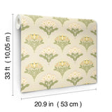 Maj Light Grey Floral Damask by A-Street Prints Scandinavian Botanical Tulip and Daffodil Wallpaper 20.9 in x 33 ft Roll - 4201-48014