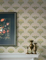 Maj Light Grey Floral Damask by A-Street Prints Scandinavian Botanical Tulip and Daffodil Wallpaper 20.9 in x 33 ft Roll - 4201-48014