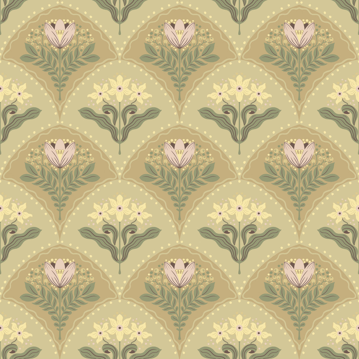 Maj Light Brown Floral Damask Wallpaper by A-Street Prints - 4201-48015