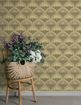 Maj Light Brown Scandinavian Botanical Floral Damask Non Woven Unpasted Wallpaper by A-Street Prints from the Savanna Collection - 4201-48015