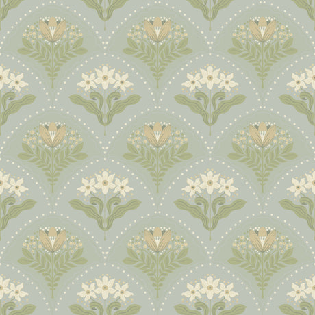 Maj Sky Blue Floral Damask Wallpaper by A-Street Prints - 4201-48016