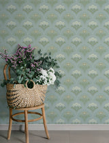 Maj Sky Blue Floral Damask Wallpaper by A-Street Prints Savanna Collection Scandinavian Botanical Non Woven Unpasted Wallpaper - 4201-48016