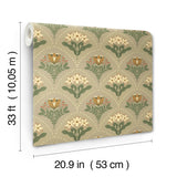 Maj Taupe by A-Street Prints Floral Damask Scandinavian Botanical Non Woven Unpasted Wallpaper 20.9 in x 33 ft Savanna Collection - 4201-48017