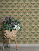Maj Taupe by A-Street Prints Floral Damask Scandinavian Botanical Non Woven Unpasted Wallpaper 20.9 in x 33 ft Savanna Collection - 4201-48017