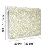 Maggan Sage by A-Street Prints Scandinavian Botanical Floral Trail Non Woven Unpasted Wallpaper, 20.9-in Wide x 33-ft Long - 4201-48019
