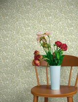 Maggan Sage by A-Street Prints Scandinavian Botanical Floral Trail Non Woven Unpasted Wallpaper, 20.9-in Wide x 33-ft Long - 4201-48019