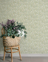 Maggan Sage by A-Street Prints Scandinavian Botanical Floral Trail Non Woven Unpasted Wallpaper, 20.9-in Wide x 33-ft Long - 4201-48019