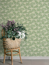 Maggan Jade Floral Trail Wallpaper by A-Street Prints Scandinavian Botanical Unpasted Non Woven Roll 20.9in x 33ft Covers 57.5 sqft - 4201-48021
