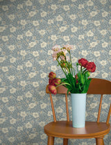 Maggan Blue by A-Street Prints Scandinavian Botanical Floral Trail Non Woven Wallpaper Roll 20.9in x 33ft Savanna Collection - 4201-48023