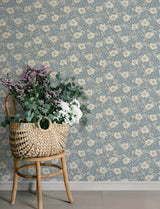 Maggan Blue by A-Street Prints Scandinavian Botanical Floral Trail Non Woven Wallpaper Roll 20.9in x 33ft Savanna Collection - 4201-48023